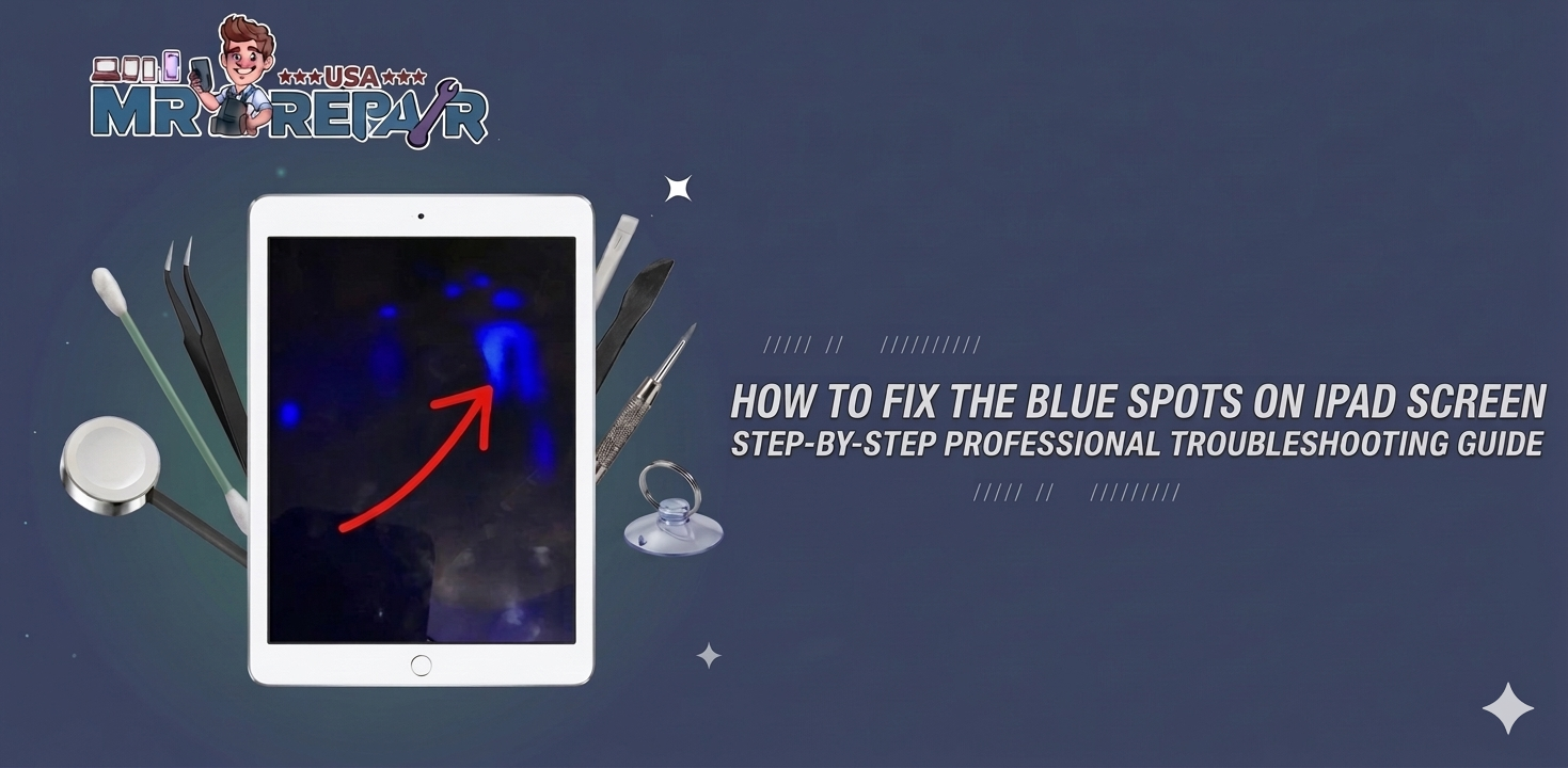 Blue Spots on an iPad Screen